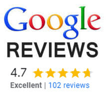 4.7 stars out of 5 from 102 google reviews